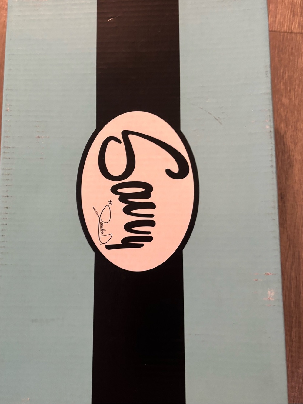 Savvy Light Blue Box with Black Center Stripe